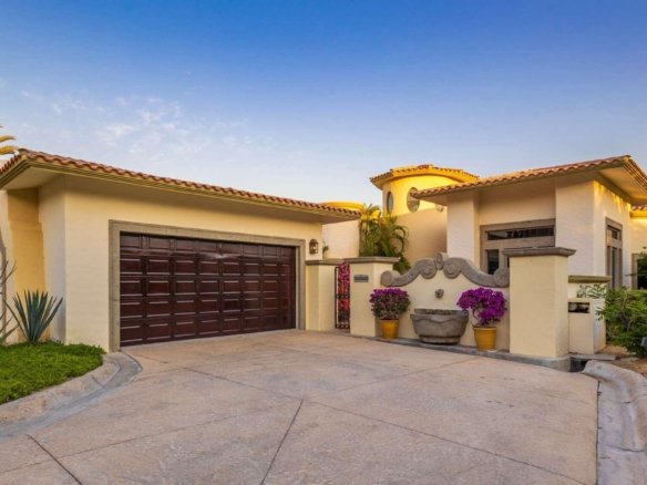 Cabo del Sol Park Hyatt Villa Mariposa is a stunning three-bedroom oceanfront retreat designed for those seeking privacy, tranquility, and timeless Baja elegance. Showcasing classic Hacienda-style architecture, the villa features rich wood furnishings, warm finishes, and tasteful pops of color that create an inviting and sophisticated atmosphere throughout.Wake up to the soothing sound of the waves and spend your days enjoying the private pool and hot tub overlooking the Sea of Cortez. The expansive terrace provides the perfect setting for al fresco dining, sunset cocktails, or simply relaxing while watching whales pass by during the season.The gourmet kitchen is equipped with high-end appliances and complemented by a charming breakfast nook. See more... The open-concept living and dining areas seamlessly connect to the spacious terrace, maximizing indoor-outdoor living and capturing breathtaking ocean – Puerta del Sol, Cabo Corridor, BS
