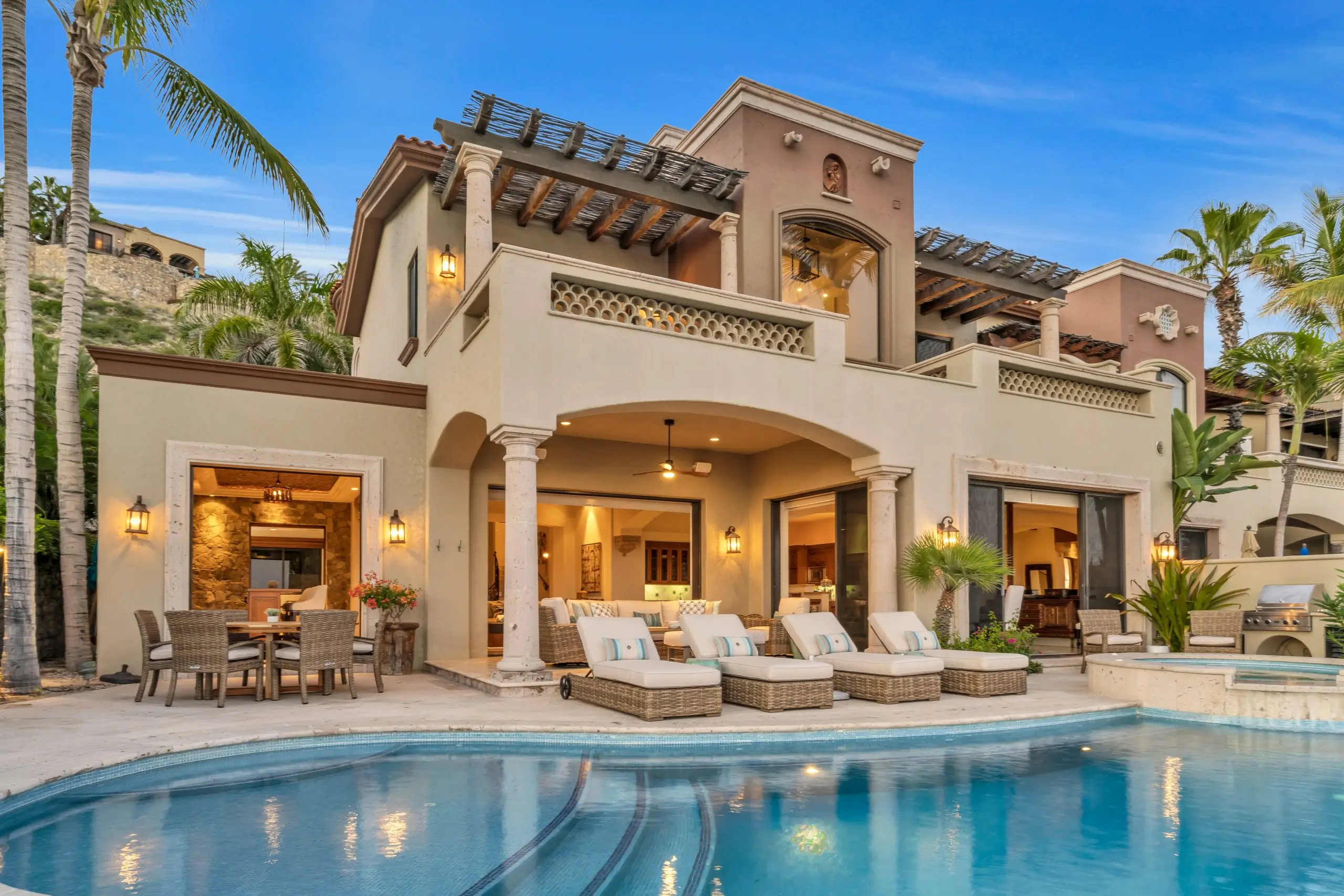 Palmilla luxury homes in Los Cabos with ocean views and private community landscaping